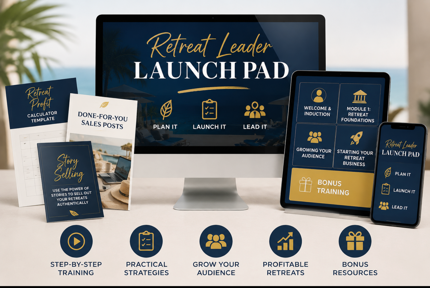 Retreat Leader Launchpad course across desktop, tablet and mobile